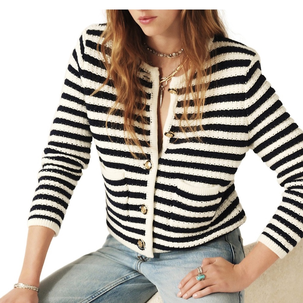 NWT BA&SH Crewneck Cardigan Sweater